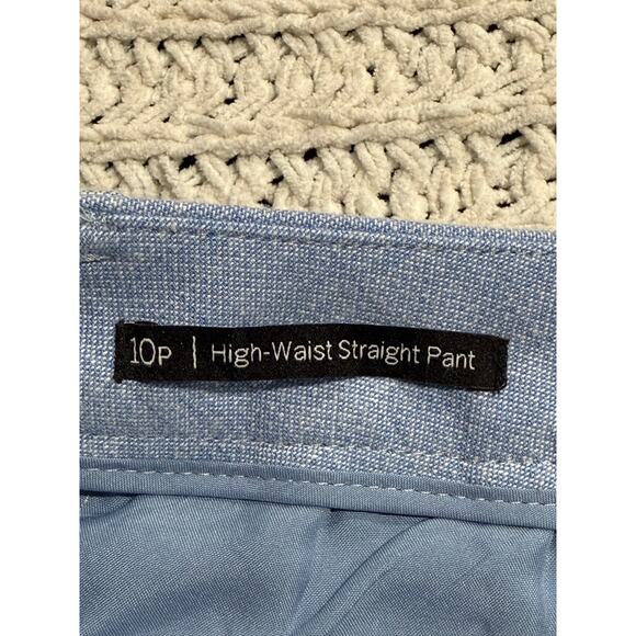 Talbots High Waist Straight Pant Stretch Career Trousers Womens 10 Petite Blue - Picture 6 of 11